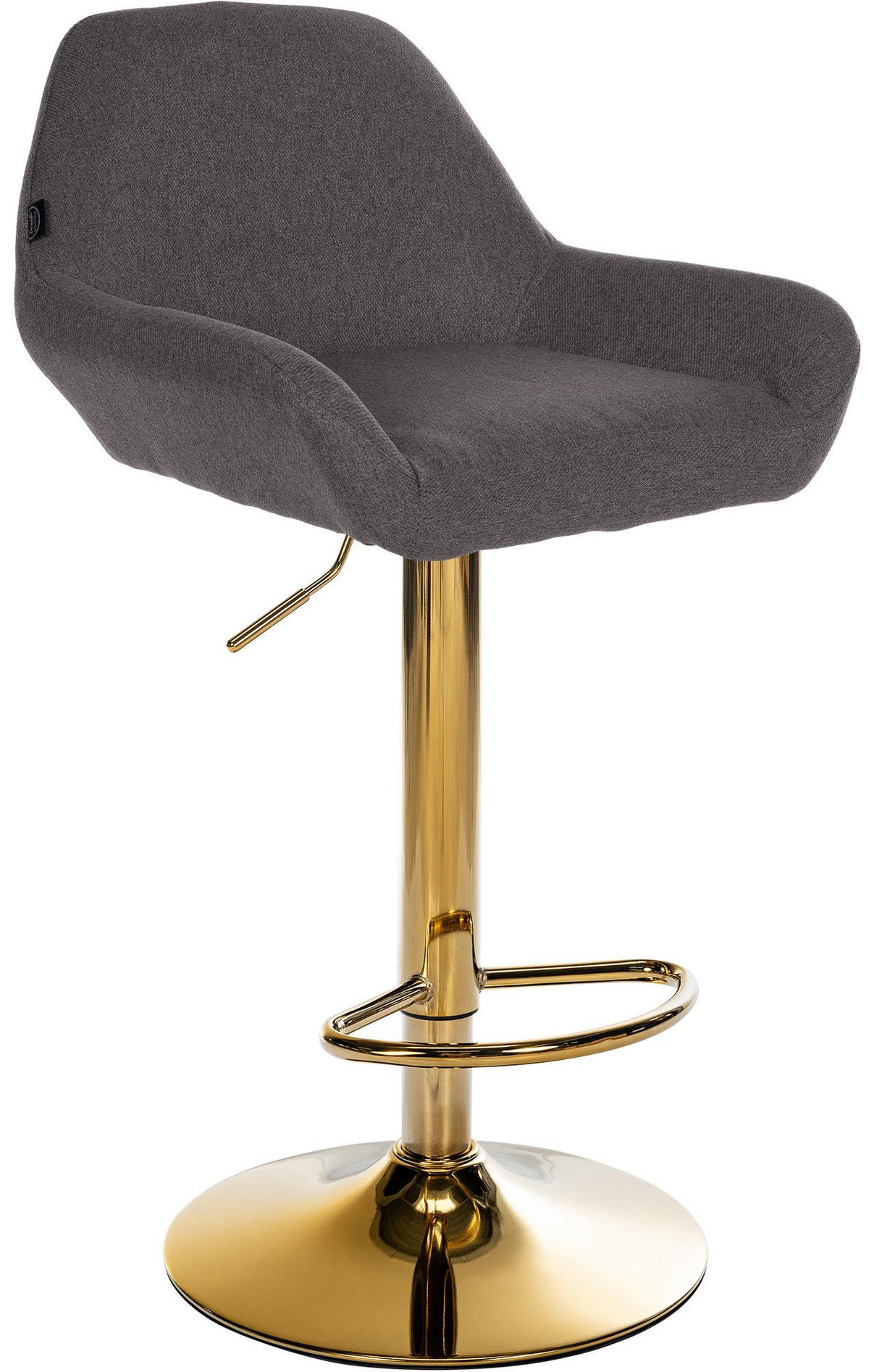 BARHOCKER Stoff dunkelgrau - Dunkelgrau/Goldfarben, Textil/Metall (51/89/52cm) - CLP