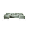 ECKSOFA MOS U BIS Cosmic 16 mit Schlaffunktion - Hellgrün, Textil (285/85/140cm) - Bedante