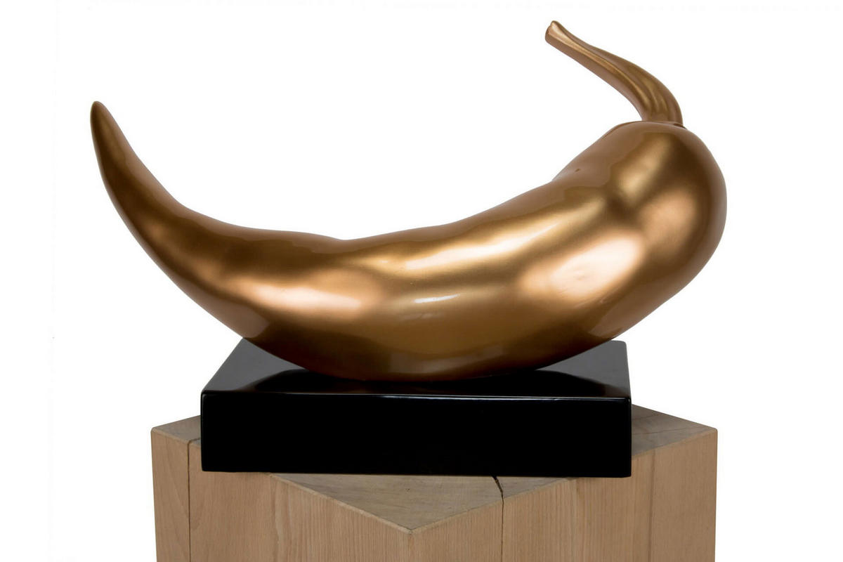 SKULPTUR Gold 48/55 cm - Goldfarben, Stein (4.2/55/17cm) - KUNSTLOFT