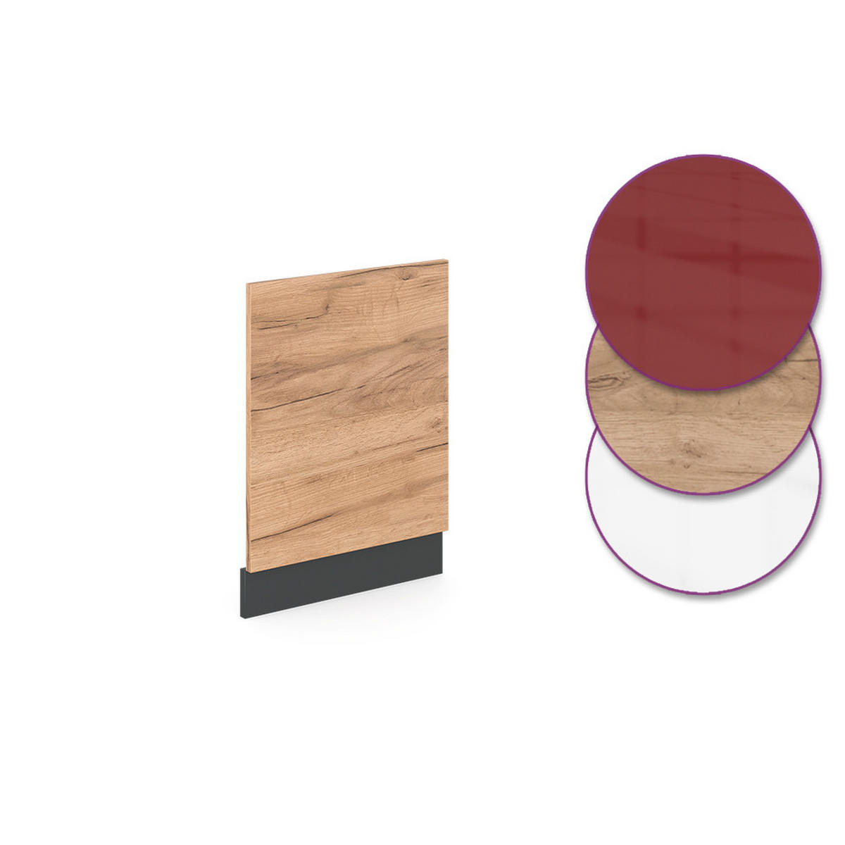 FRONTBLENDE R-Line Goldkraft Eiche 45 cm, AP Marmor - Anthrazit/Eiche Wotan, Holzwerkstoff (45/57.2/1.6cm) - Vicco