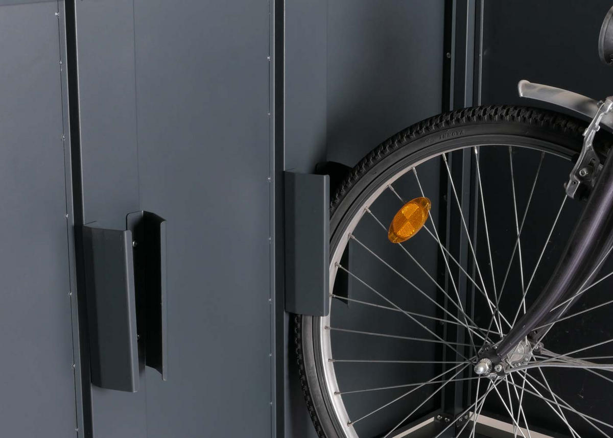 FAHRRADGARAGE 4er 160x222x208cm abschließbar Metall Anthrazit - Anthrazit, Metall (222/160/208cm) - PROREGAL