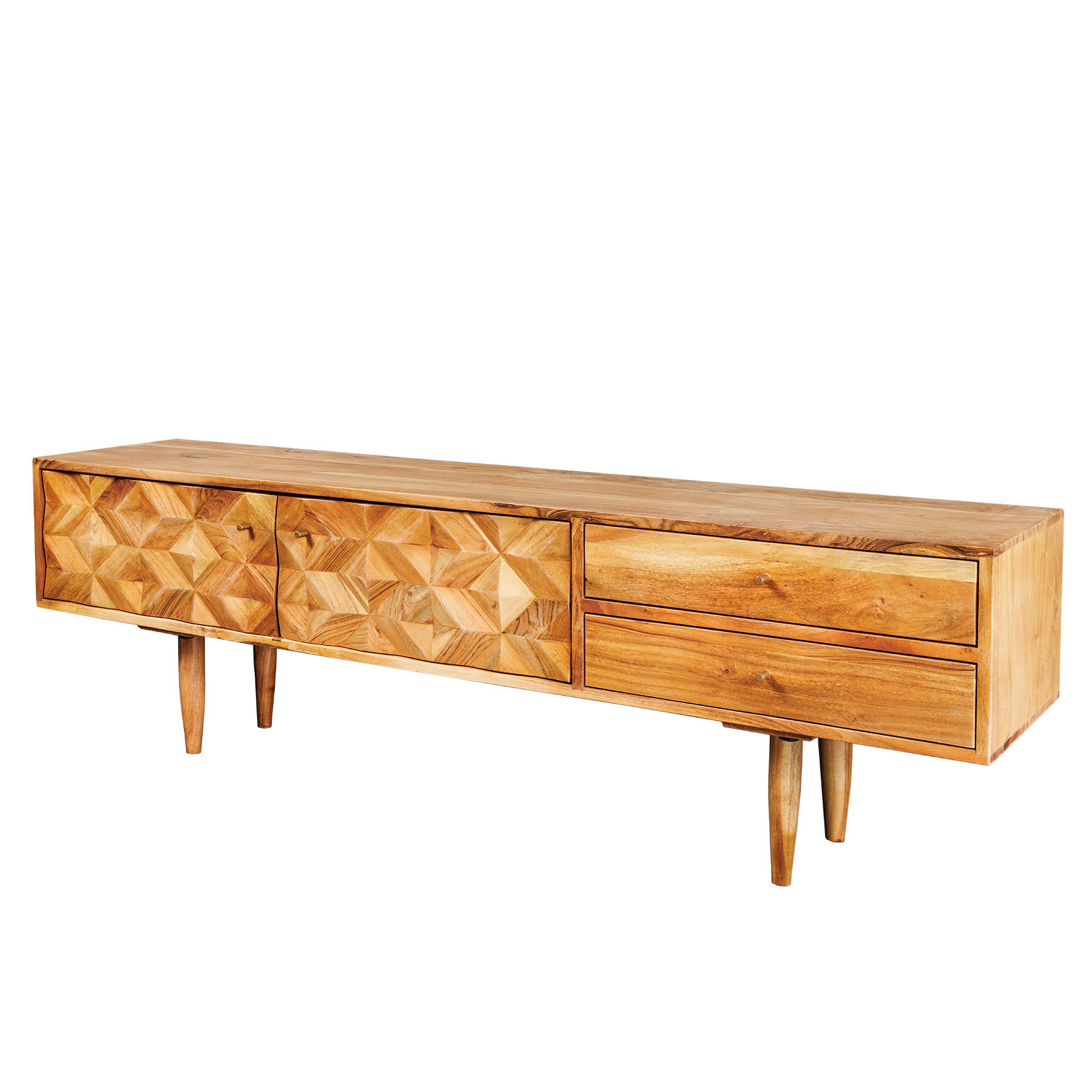 TV-LOWBOARD ALPINE Akazie Natur 145cm - Braun, Holz (145/45/35cm) - riess-ambiente