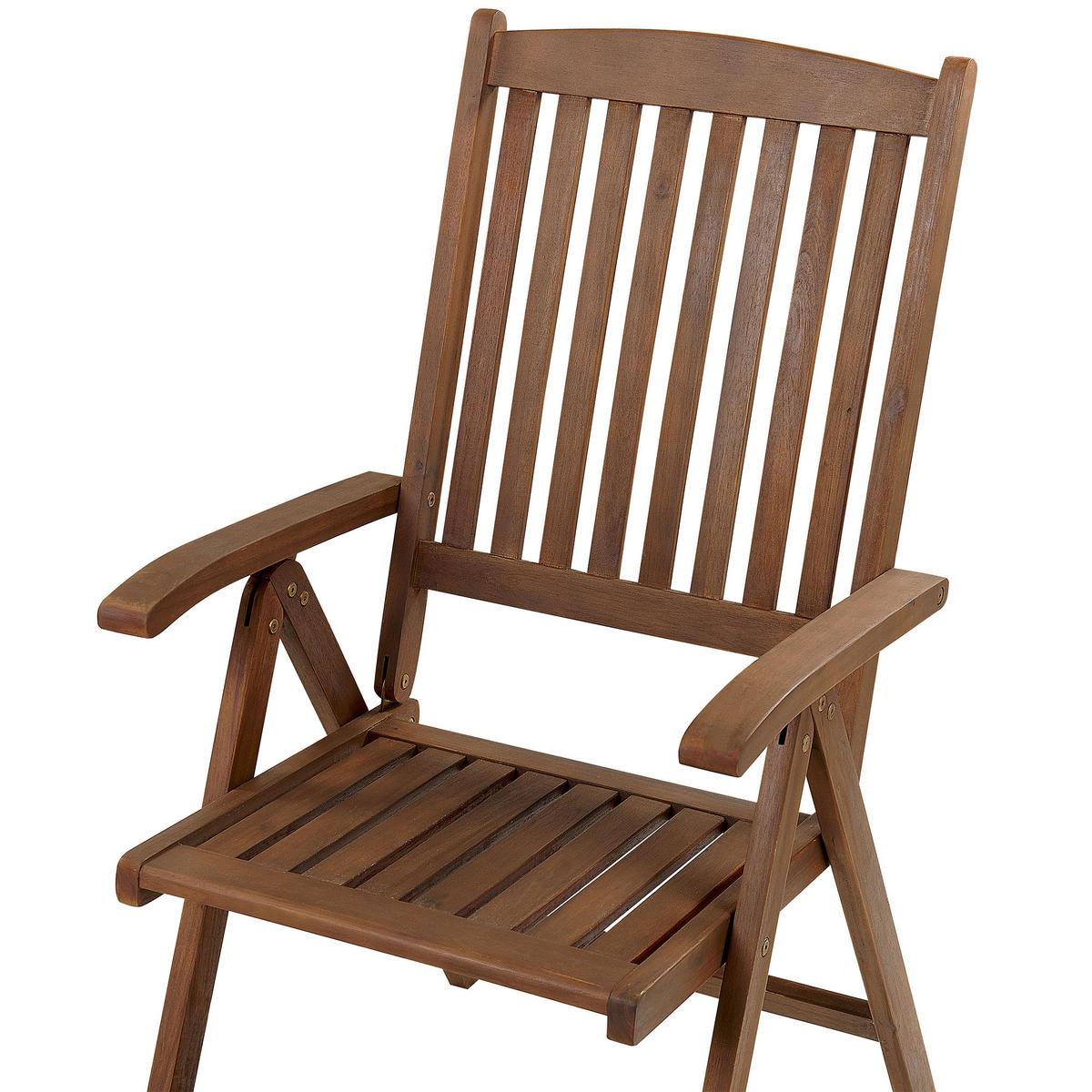 GARTENSTUHL Akazienholz dunkelbraun verstellbar Amantea - Dunkelbraun, Holz (54/105/69cm) - Beliani