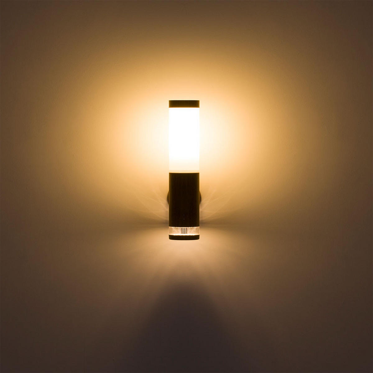 LED AUSSEN-WANDLEUCHTE Edelstahl Braun - Braun, Metall (8.5/35/14.2cm) - Globo Lighting