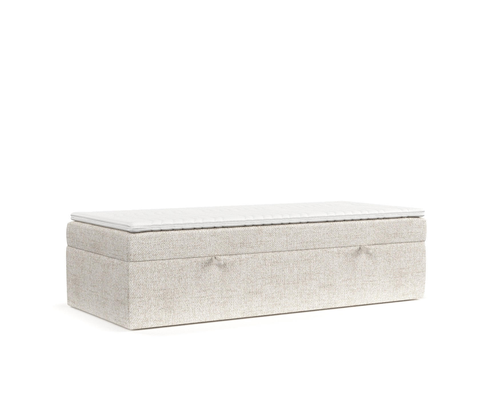 BOXBETT Lennon Creme 100/200 cm im Webstoff - Creme/Schwarz, Holz/Holzwerkstoff (100/200cm) - Maison de Reve