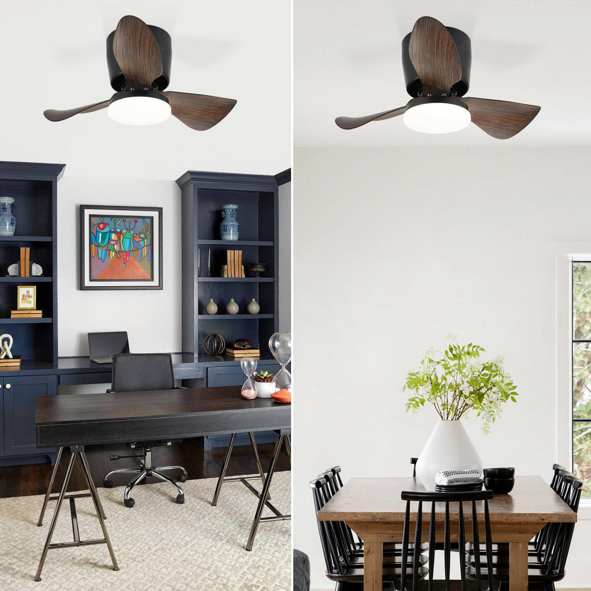 DECKENVENTILATOR Epstein II 70/70/25cm - Schwarz, Kunststoff (70/70/25cm) - Nettlife