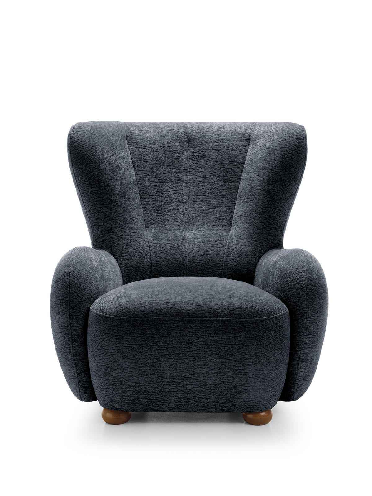 SESSEL MIST, Polstersessel Klassisch Loungesessel, Chenille-Stoff Schwarz - Schwarz, Holz/Holzwerkstoff (88/91/100cm) - MASSENO