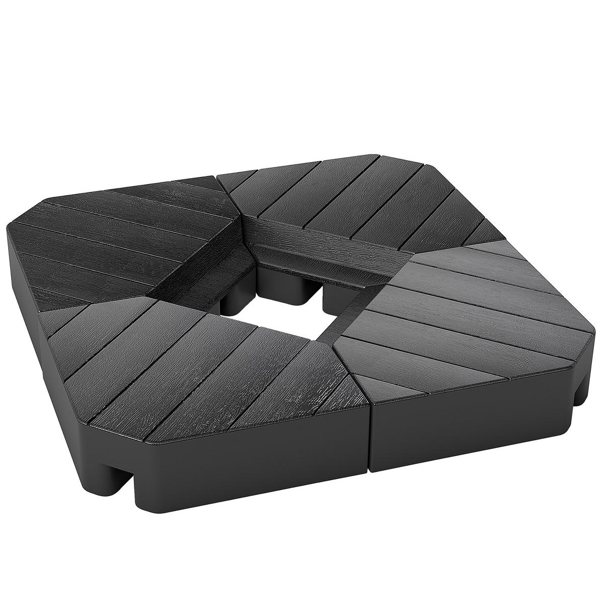 GEWICHTSPLATTEN Schwarz 4er-Set 80/80/13 cm - Schwarz, Kunststoff (80/80cm) - PANGIVO
