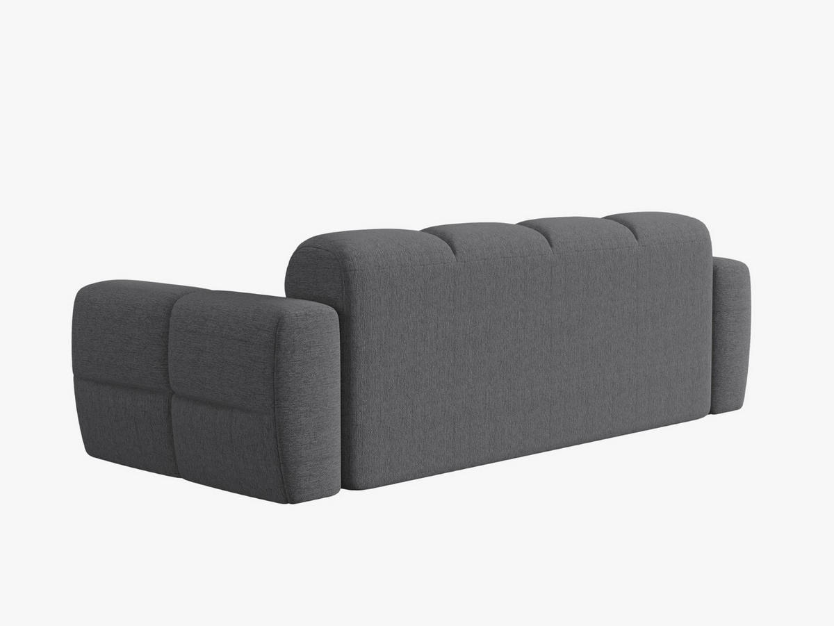 SOFA Lisa aus strukturiertem Stoff grau 3 Sitzplätze - Grau, Textil (101/77/216cm) - Micadoni