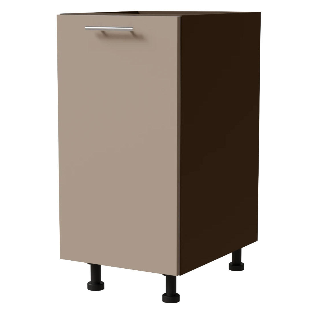 KÜCHENUNTERSCHRANK Brerra D1D/40/kargo RAL 1016 graubeige Matt / lava 40 / 50 / 82 cm - Dunkelgrau/Graubraun, Holz/Holzwerkstoff (40/82/50cm) - Feldmann-Wohnen