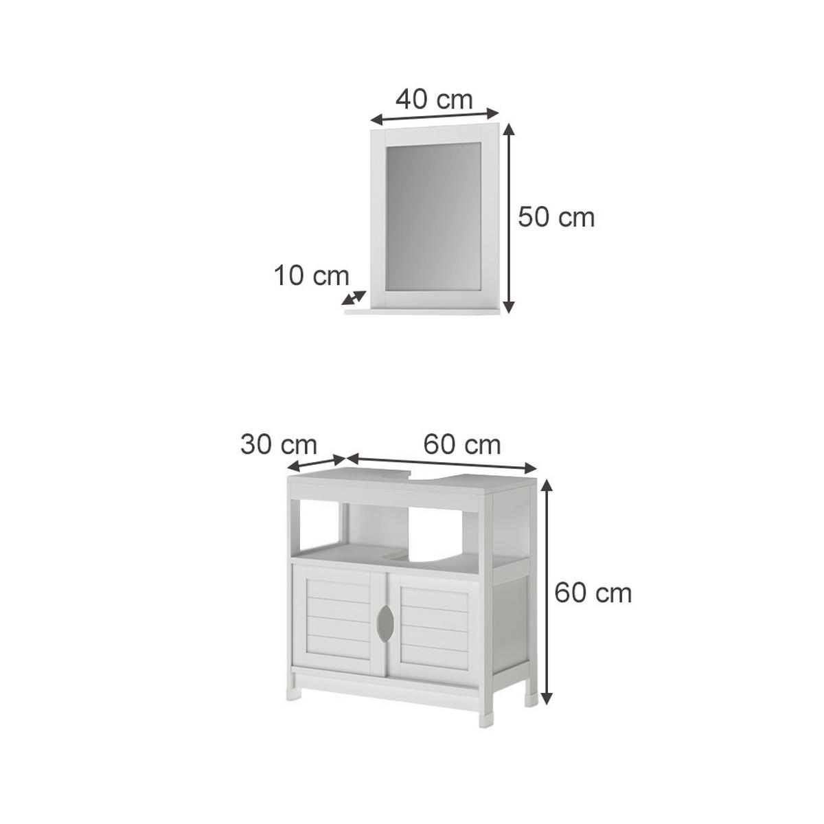 KOUPELNOVÝ NÁBYTEK Vilda Bílá - bílá, kompozitní dřevo (60/60/30cm) - Vicco