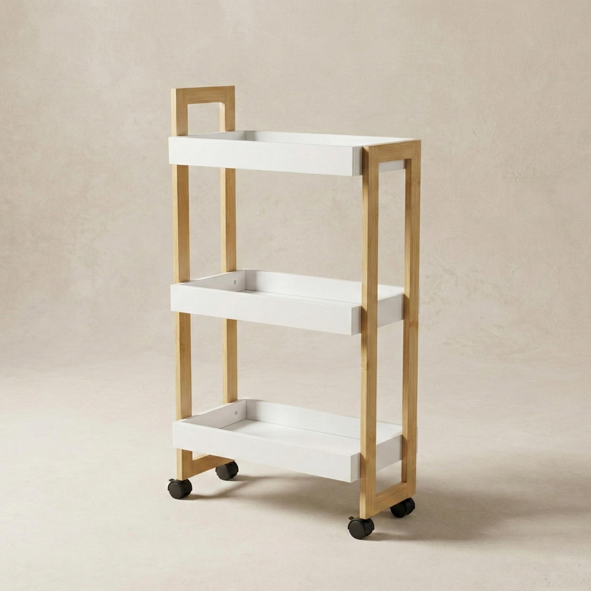 ROLLREGAL Asem H. 80 cm - Weiß, Naturmaterialien (20/80/37cm)