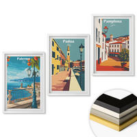 WANDBILDER 3er-Set - 40x60 cm Weißer Rahmen - Retro-Stadtillustrationen - Weiß, Kunststoff (40/60cm) - ArtPrintCave