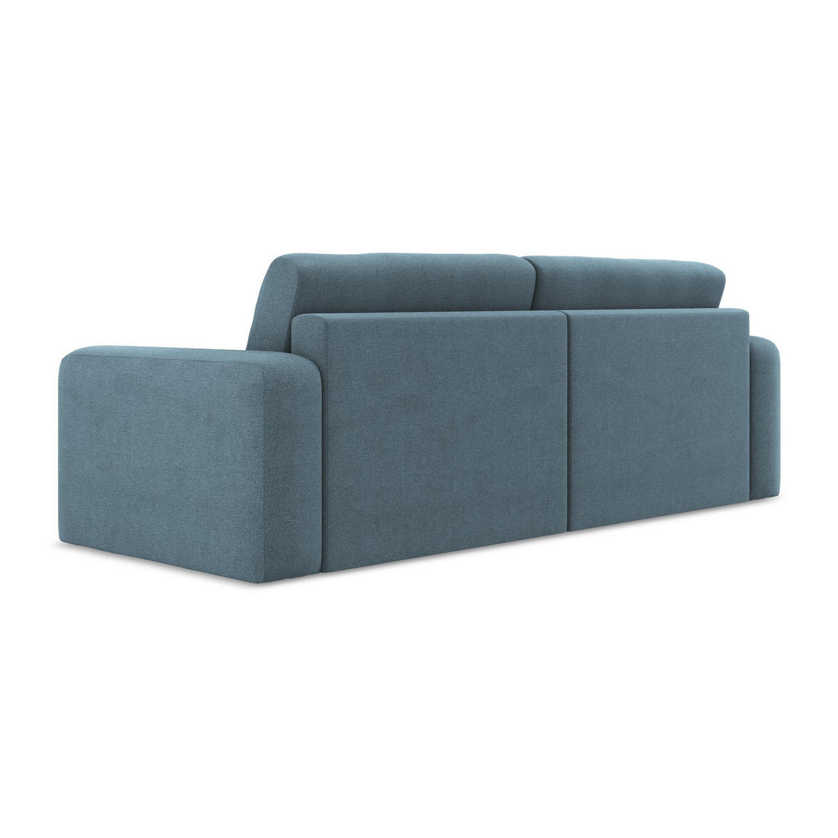 3-SITZER SOFA mit Schlaffunktion Strukturstoff Stoff Blau - Blau/Schwarz, Kunststoff/Textil (244/79/102cm) - LaMiaSofa