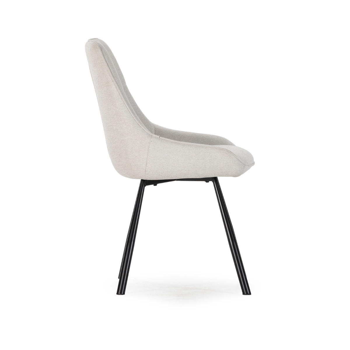 STÜHLE 4er-Set aus Stoff mit Metallbeinen 59/85,5/51,5 cm - Beige, Textil (59/85.5/54cm) - Calicosy