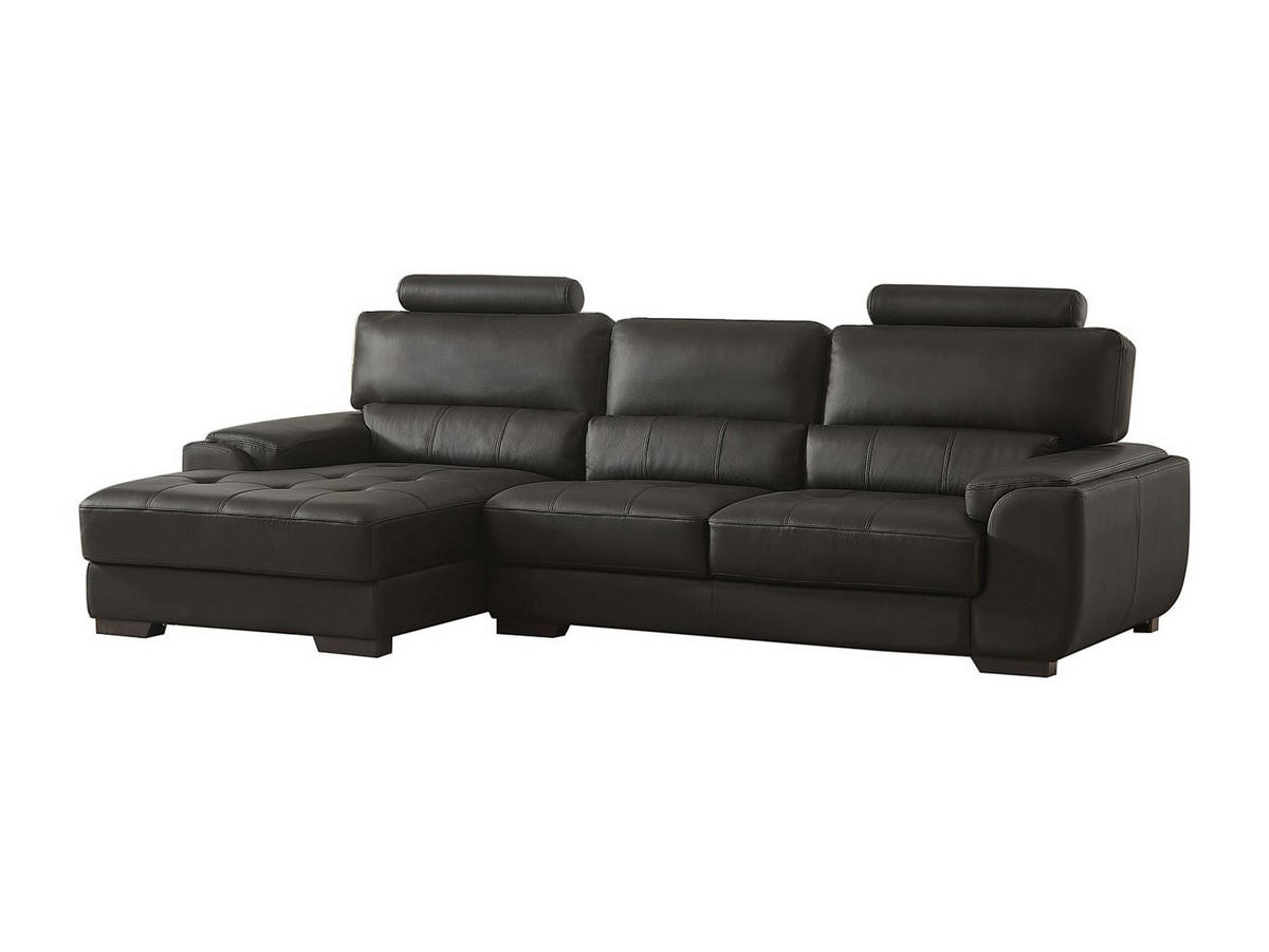 ECKSOFA Leder - Ecke Links - Schwarz - METROPOLITAN II - Schwarz, Leder (275/152cm) - Vente-Unique