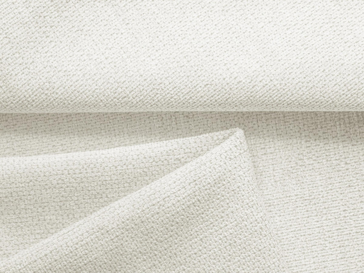 ECKSOFA mit Schlaffunktion Chenille Stoff Weiß - Schwarz/Weiß, Kunststoff/Textil (258/160cm) - Makamii