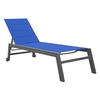 SONNENLIEGE Barbados Dunkelblau und Anthrazitgrau - Dunkelblau, Metall (61/95/198cm) - Happy Garden