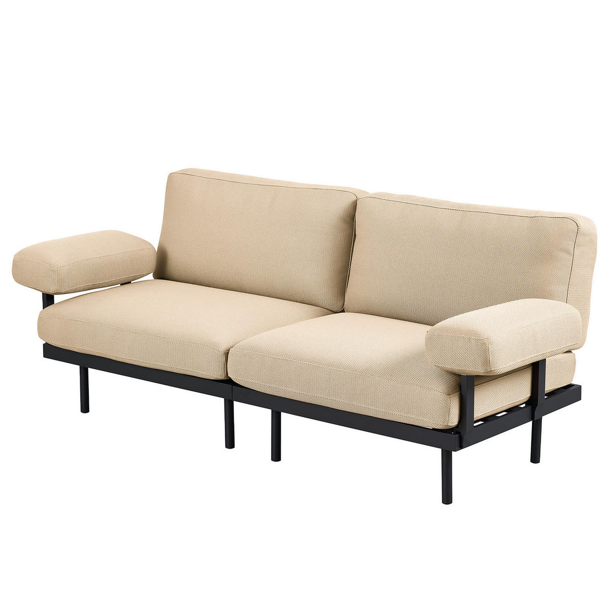 3-SITZER OUTDOOR-SOFA - Beige, Textil/Metall (202/80/84cm) - home24