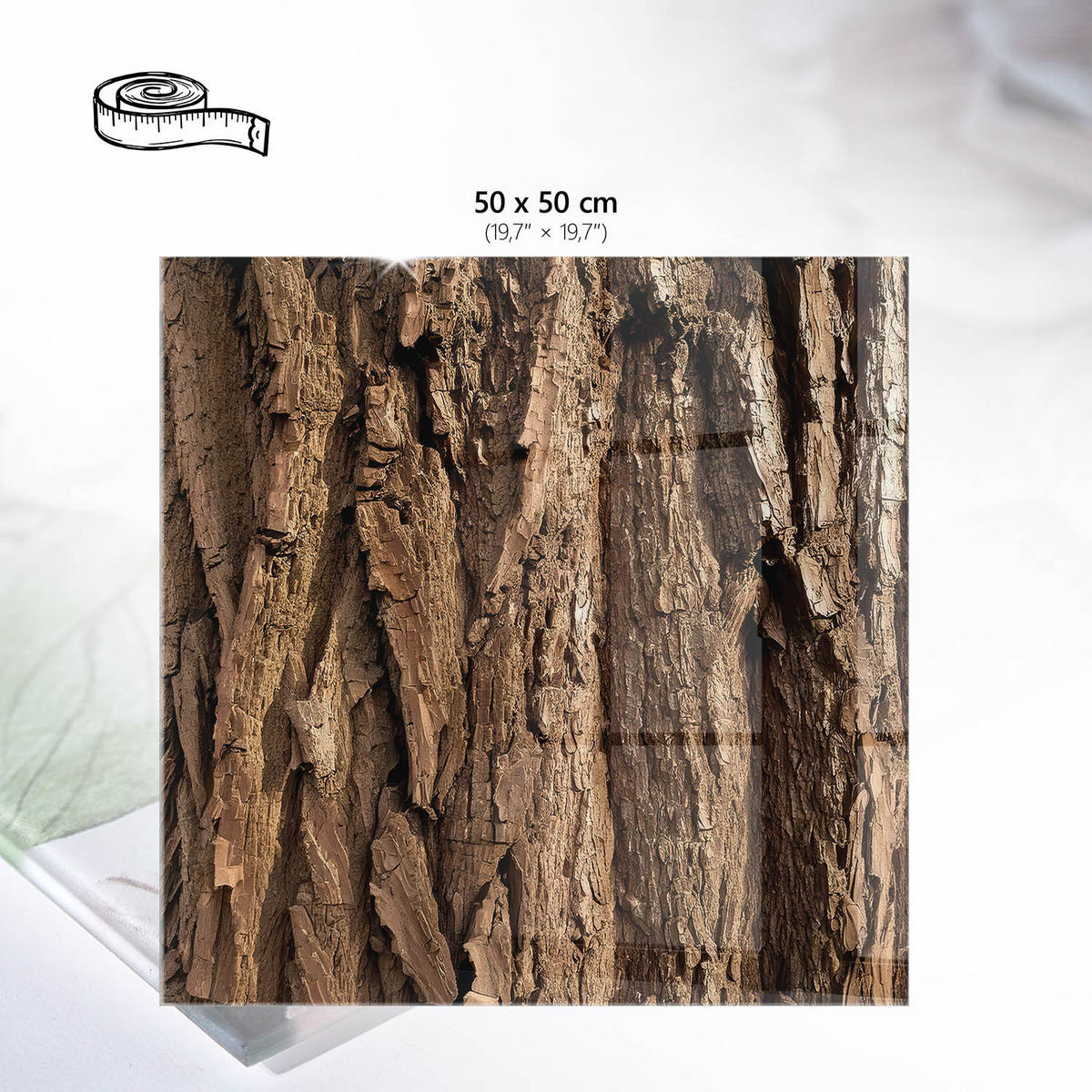 TISCHPLATTE 50x50 cm – Holzstruktur - Türkis, Glas (50/50/0.4cm) - Wallfluent