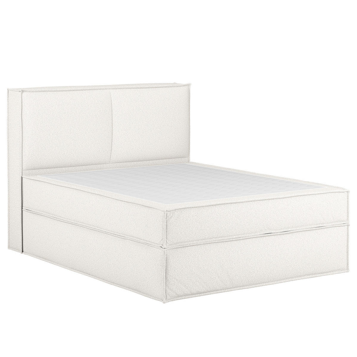 BOXSPRINGBETT mit Kopfteil - Premium - Weiß, Textil (160/200cm) - home24
