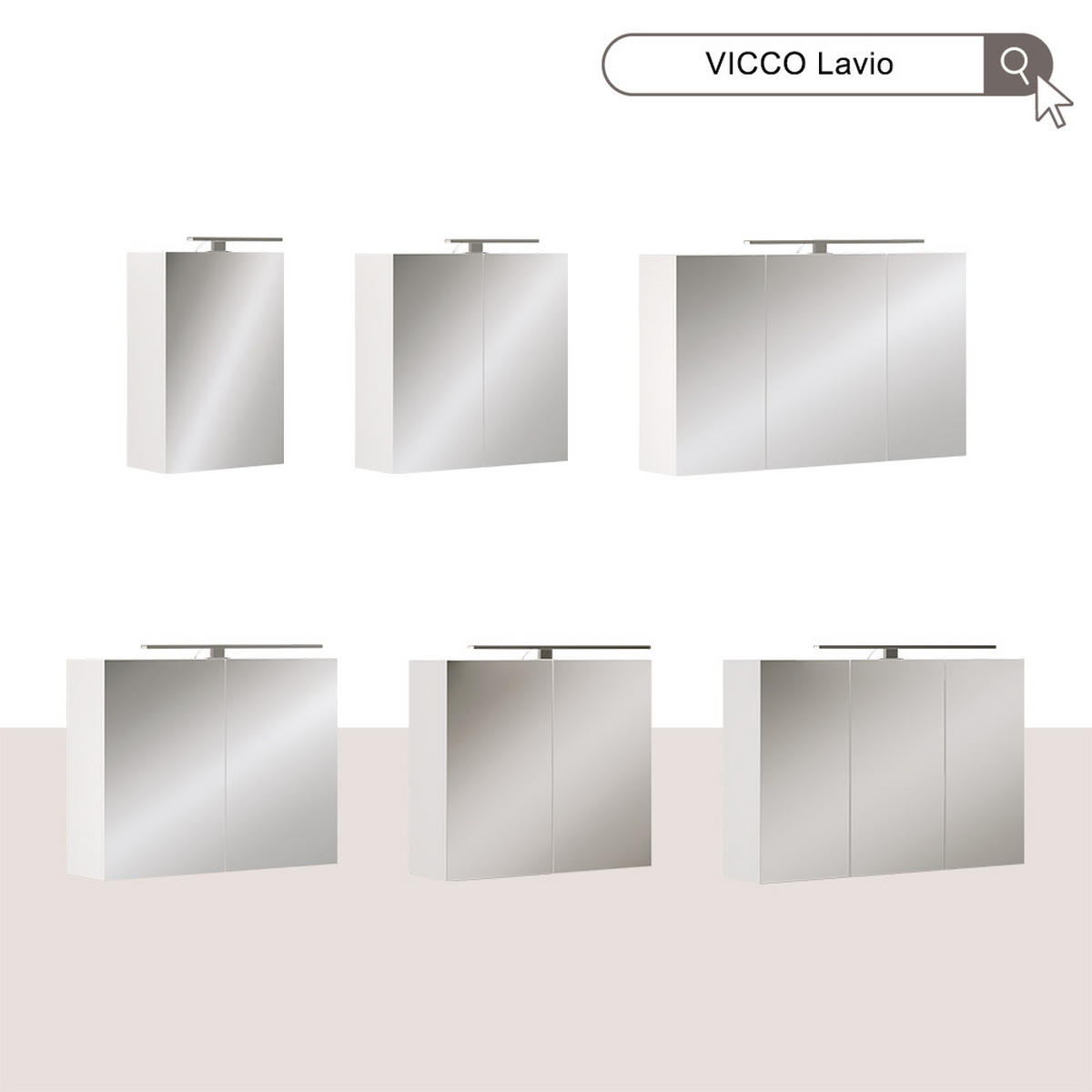 KOUPELNOVÁ ZRCADLOVÁ SKŘÍŇKA Lavio Bílá 70 x 60 cm s LED osvětlením - bílá, kompozitní dřevo (70/60/20cm) - Vicco