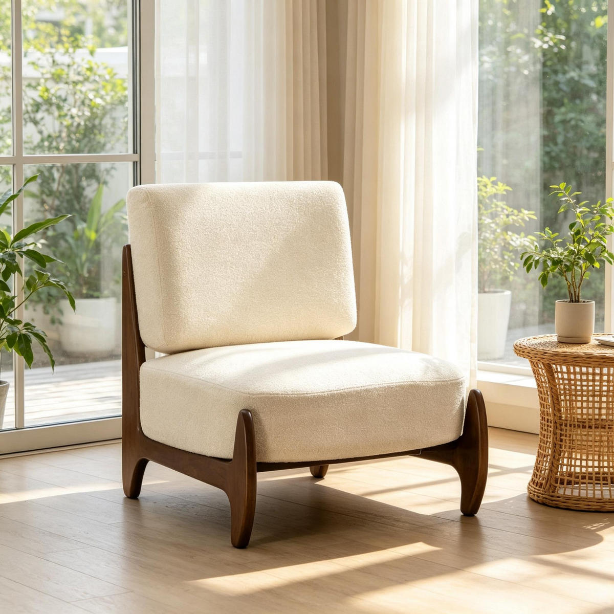 SESSEL Chenille-Bezug mit dicken Kissen, DE-42179, Creme - Creme, Holzwerkstoff (72/81/73.5cm) - ComfortXL