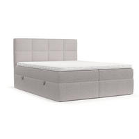 BOXBETT Oris 140/200 cm Beige im Riva Stoff - Beige/Schwarz, Holz/Holzwerkstoff (140/200cm) - AltaBeds