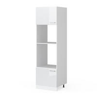 MIKROWELLENSCHRANK R-Line Weiß Hochglanz 60 cm - Weiß Hochglanz/Weiß, Holzwerkstoff (60/206.8/57.2cm) - Vicco