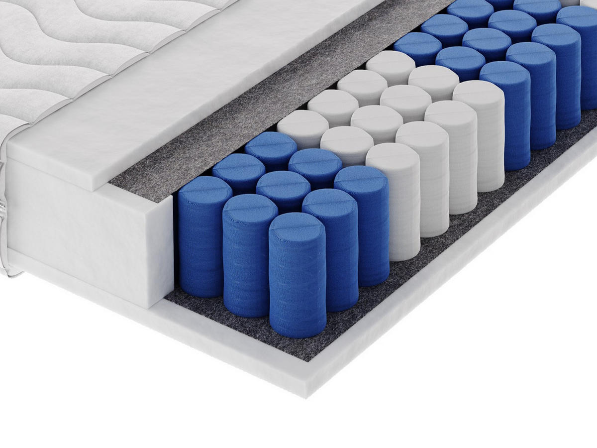 TASCHENFEDERKERNMATRATZE NOCTIVO 90x200, H3, Höhe ca.: 18 cm - Weiß, Textil (90/200cm) - MASSENO