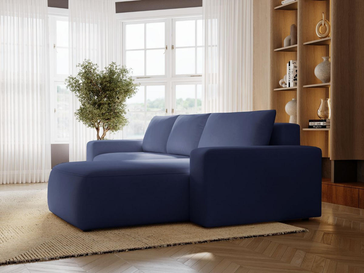 ECKSOFA Tazones Dunkelblau Rechts - Dunkelblau, Holz/Kunststoff (250/165cm) - Graingold