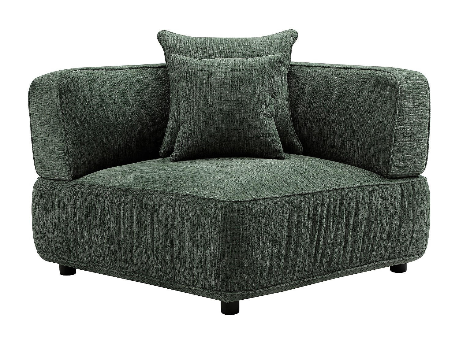 SESSEL mit gerader Rückenlehne - 1 Person - stoff - grün Lelaco - Grün, Textil (102/74/102cm) - Vente-Unique