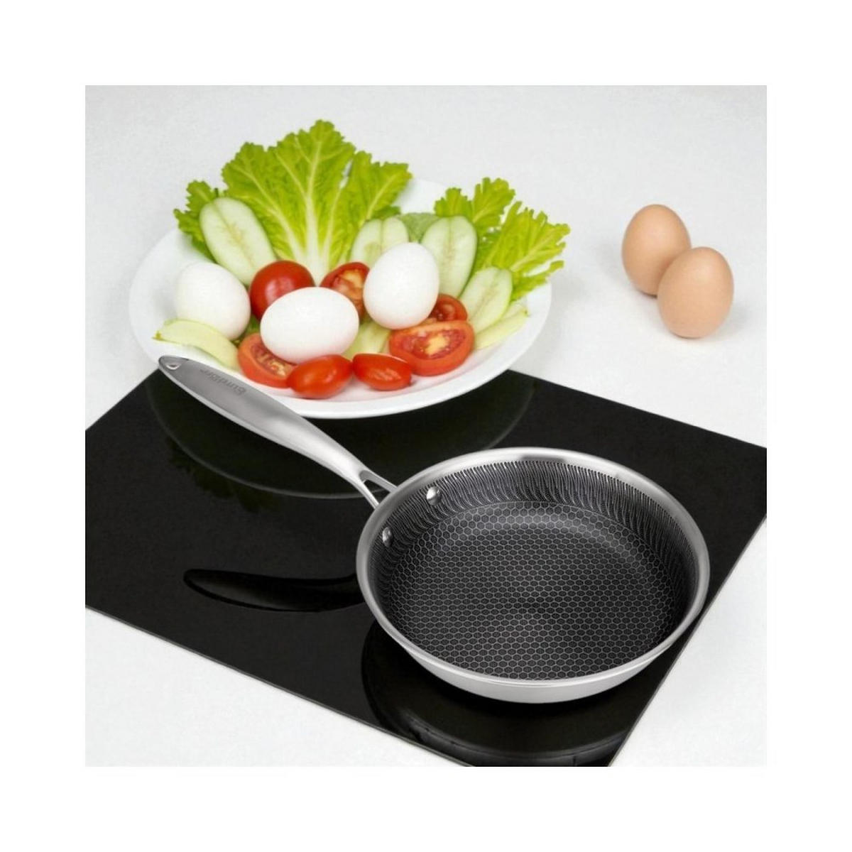 PFANNE Silber 26/26/5.3 cm 62957 - Silberfarben, Metall (26cm) - Elitehoff