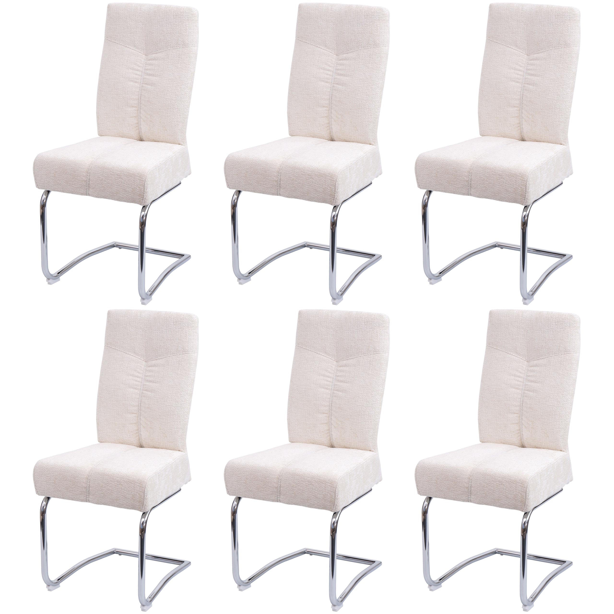 ESSZIMMERSTUHL Cremeweiß 6er-Set - Weiß, Textil (46/105/60cm) - MCW