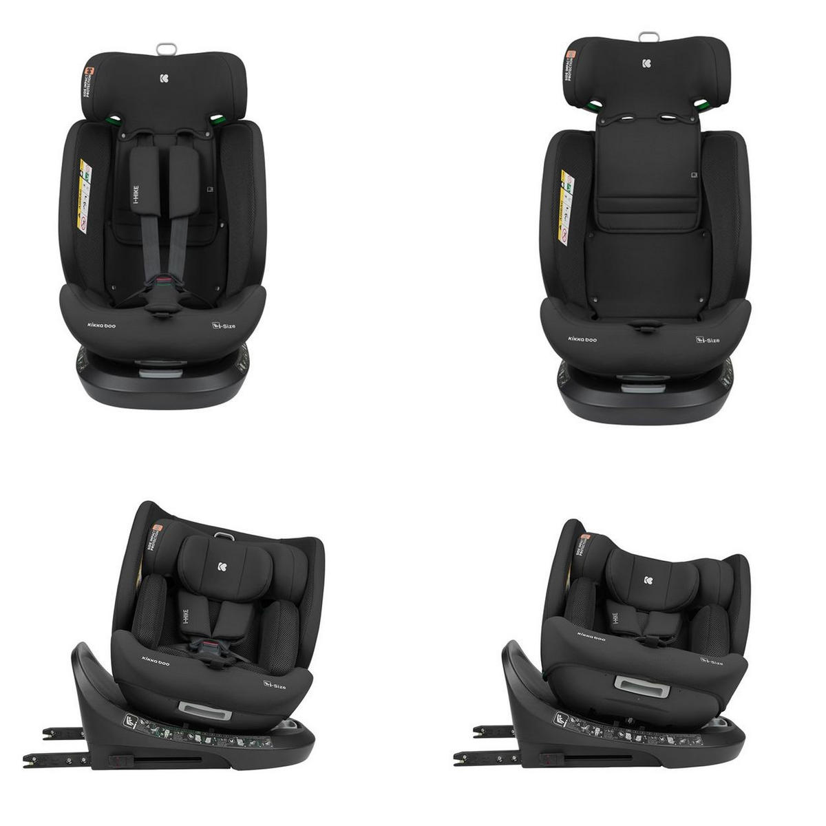 KINDERSITZ i-Size i-Hike schwarz (40-150 cm) Isofix, 360° drehbar, verstellbar - Schwarz, Kunststoff (44/58/53cm) - Kikka boo