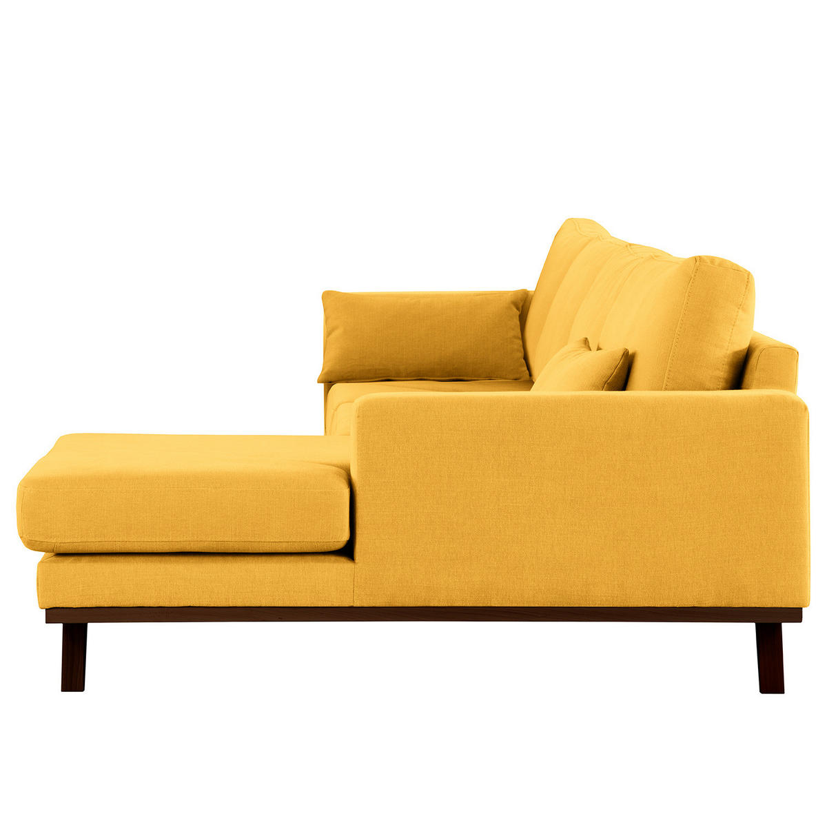 ECKSOFA mit Longchair - Gelb/Buchefarben, Buchenholz/Textil (281/153cm) - home24