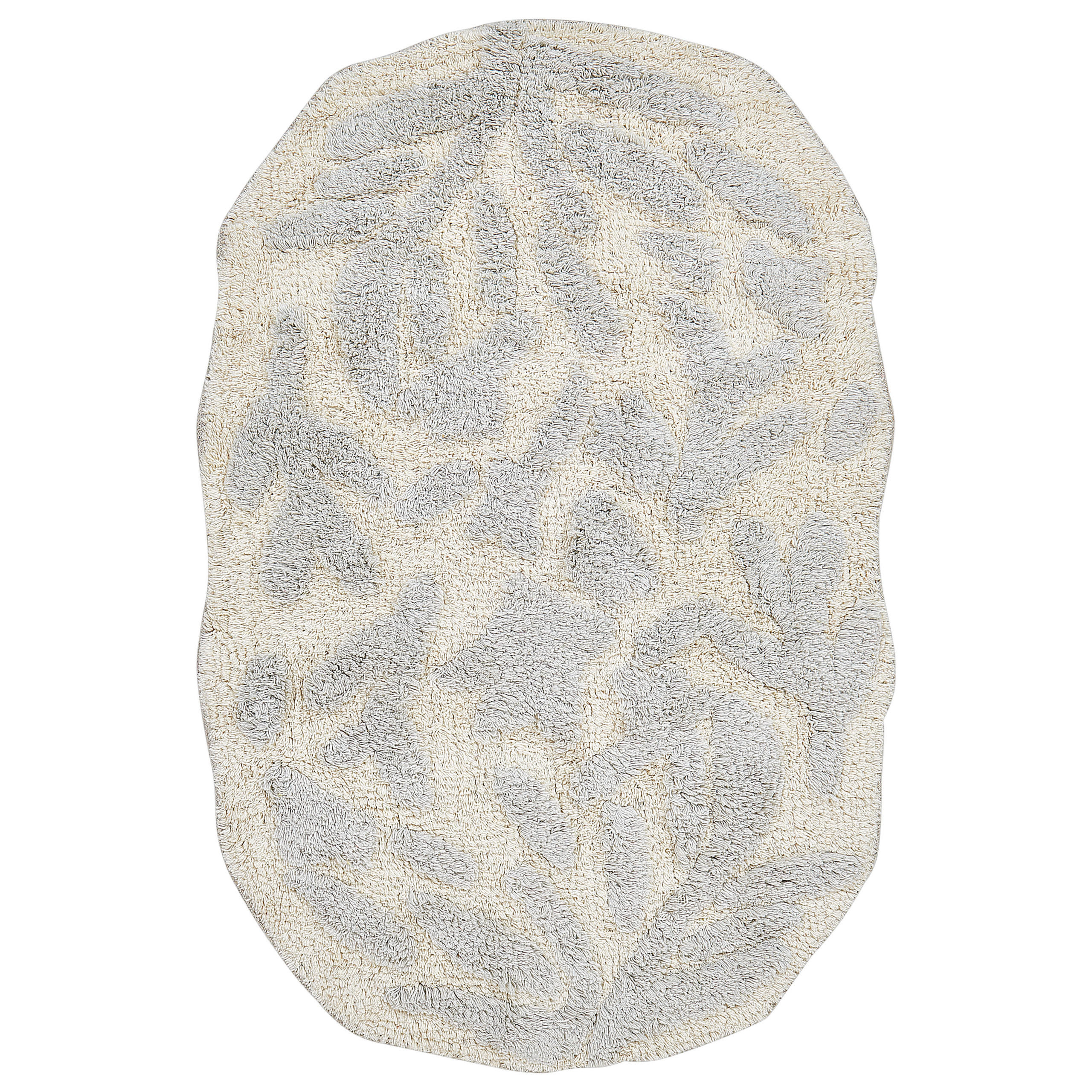 BADEMATTE Grau 60 x 90 cm Derik - Beige/Grau, Textil (60/90cm) - Beliani