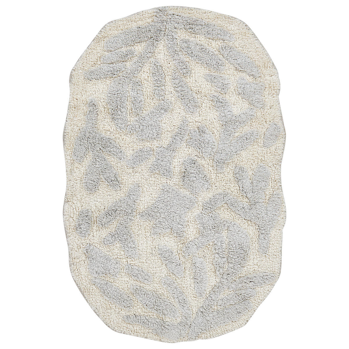 BADEMATTE Grau 60 x 90 cm Derik - Beige/Grau, Textil (60/90cm) - Beliani