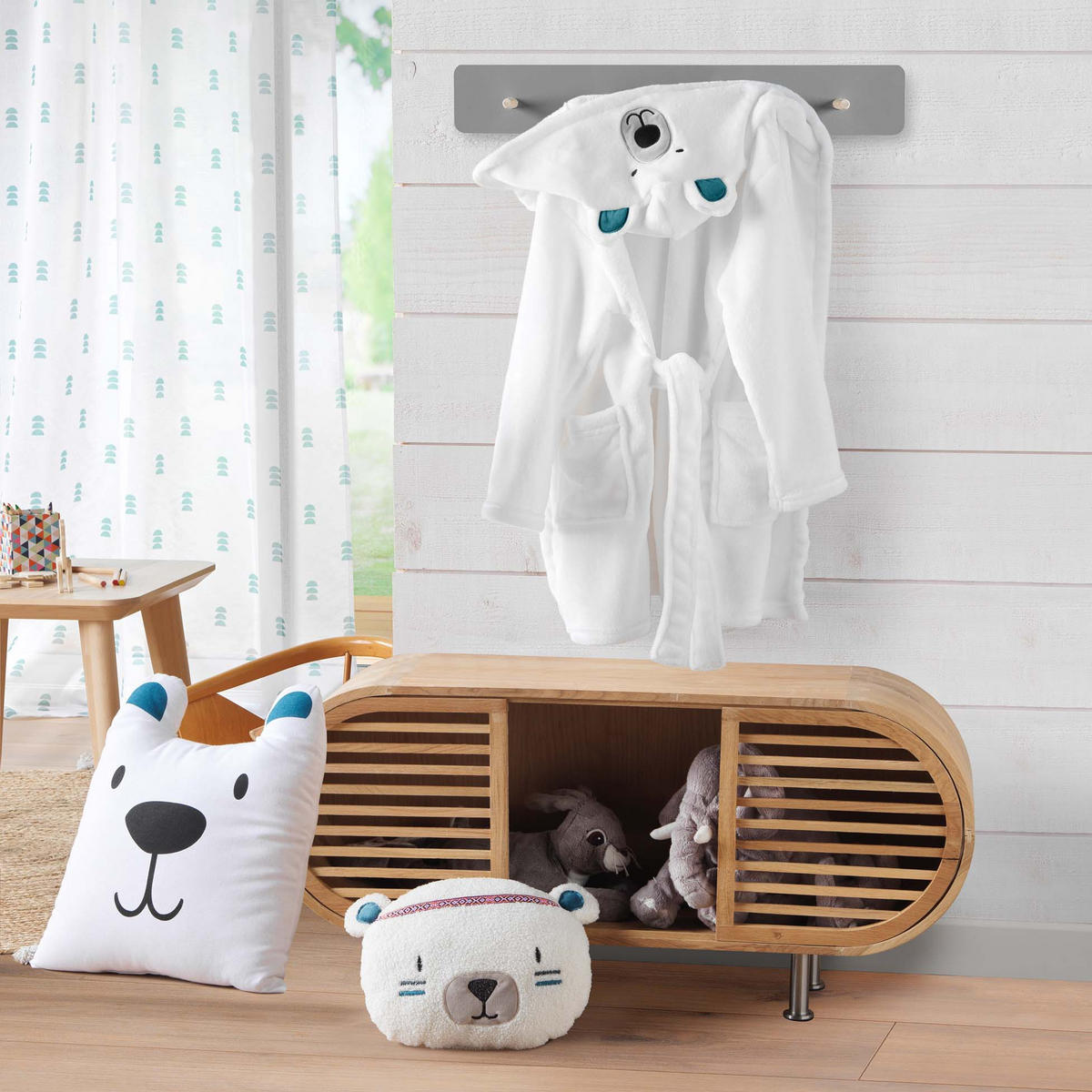 DEKOKISSEN mit Ohren für Kinder Etoiline 40/40/3 cm - Weiß, Naturmaterialen (40/40cm) - Douceur d´intérieur