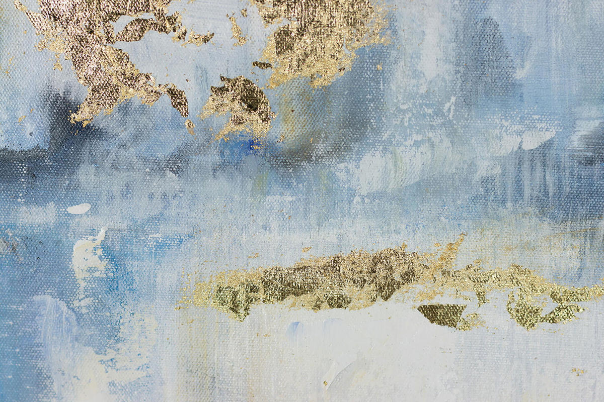 ACRYLBILD HANDGEMALT 80/80 cm - Blau/Beige, Holz/Textil (80/80cm) - KUNSTLOFT