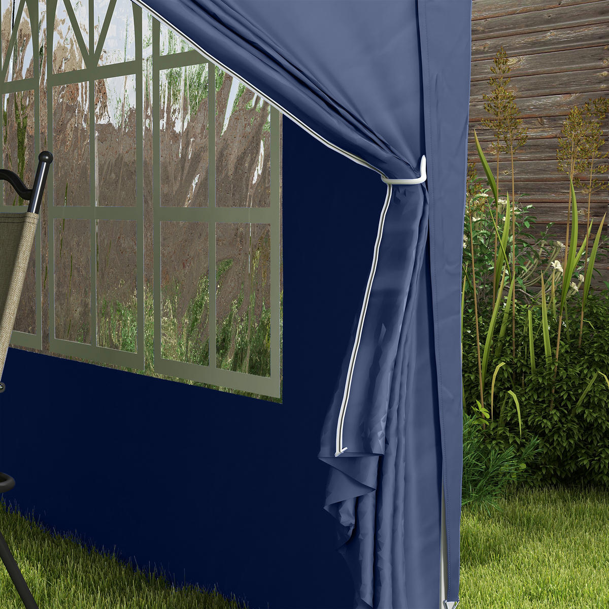 PAVILLON DE-13940 3/3 m mit Fenstern Blau - Blau, Textil (295/258/295cm) - ComfortXL