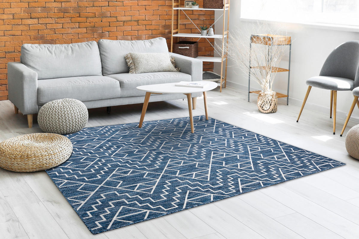 TEPPICH Sion 140/190 cm - Blau, Textil (140/190cm) - rugsX