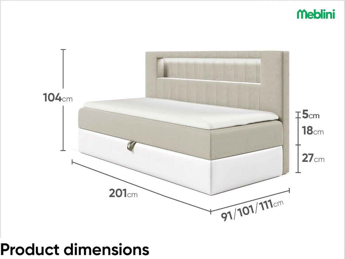 KINDERBETT GARETH 2 - Beige/Weiß, Holzwerkstoff (101/201cm) - Meblini