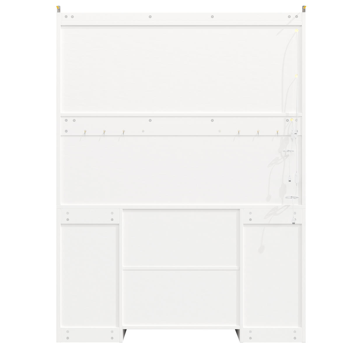 BUFFET DE-38485 120/40/187 cm mit LED und 3 Glasvitrinen Weiß - Weiß, Holzwerkstoff (120/187/40cm) - ComfortXL