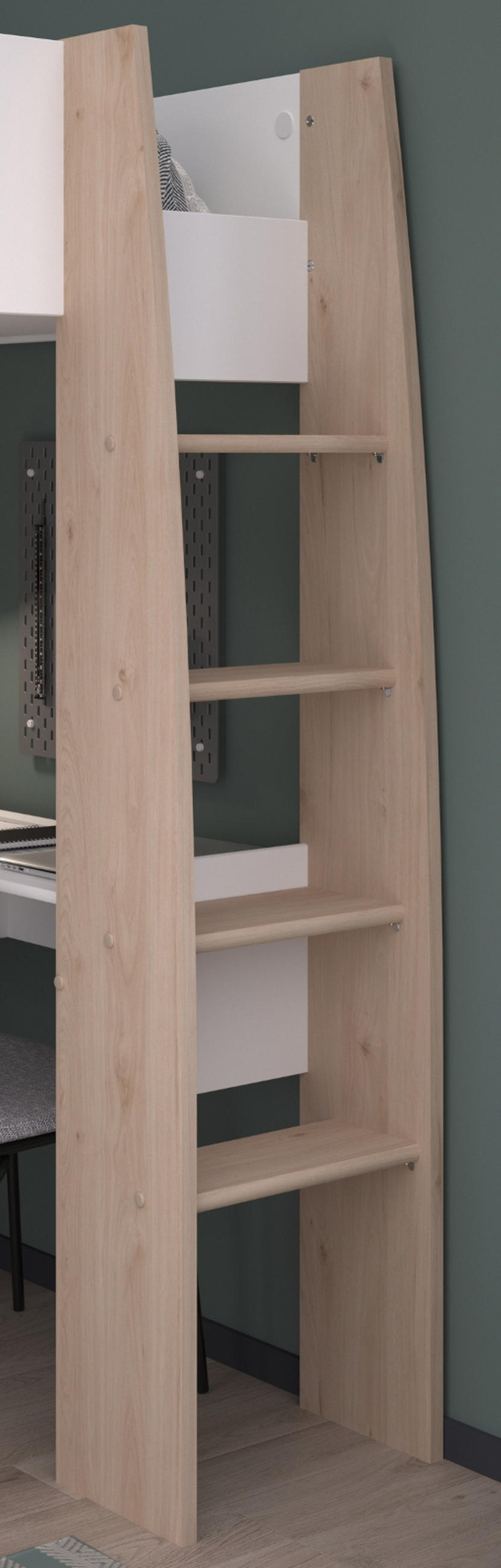 HOCHBETT Jugendzimmer Bett 90 cm mit Schreibtisch und Stauraum - Multicolor, Holz/Holzwerkstoff (90/200cm) - Parisot Meuble