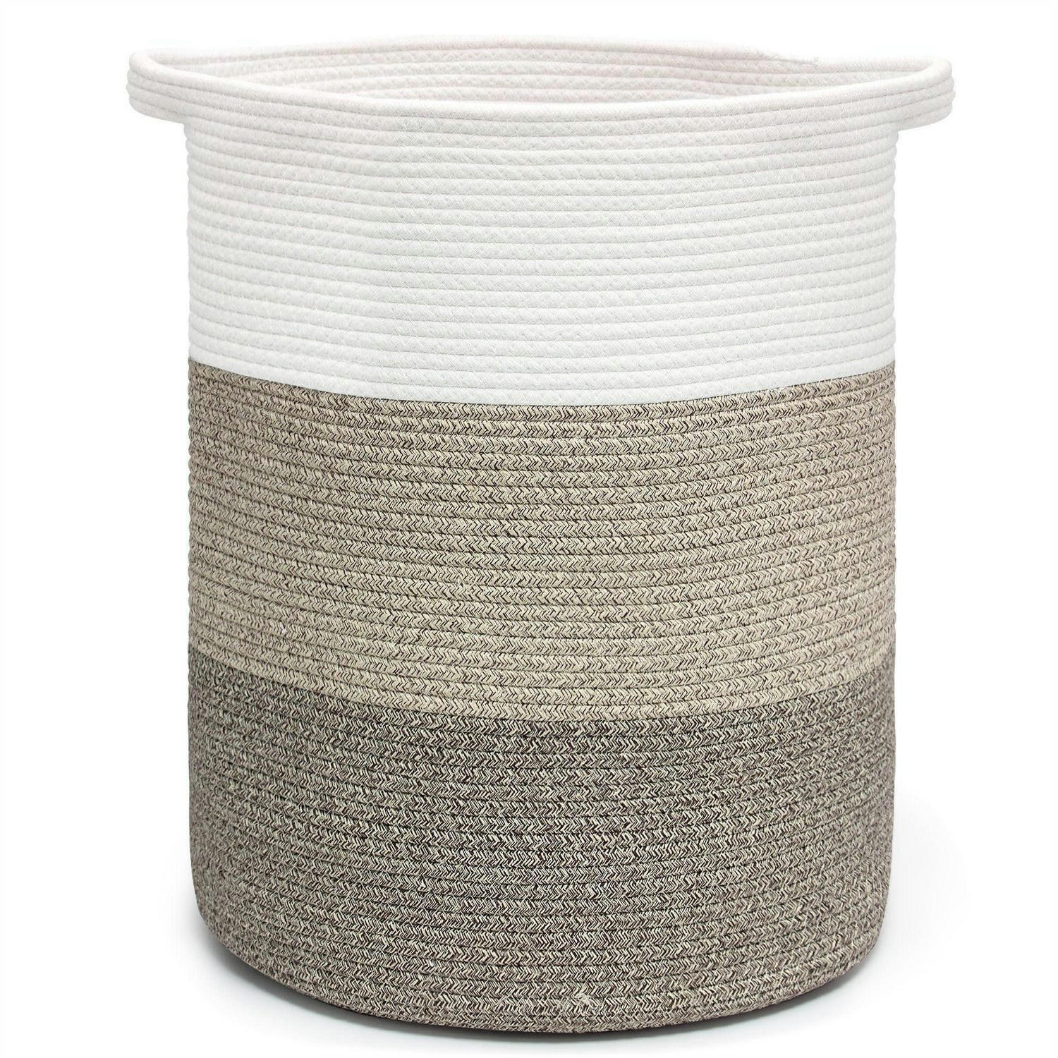 WÄSCHEKORB geflochten mit Henkel 37x37x50 cm Farbverlauf Braun - Multicolor, Textil (38/50/38cm)