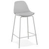 BARHOCKER Kunstleder Metallgestell Sitzhöhe 65cm Rückenlehne RENIXA MINI, Grau 42x41,5x86,5 cm - Grau, Kunststoff/Textil (42/87/42cm) - KADIMA DESIGN