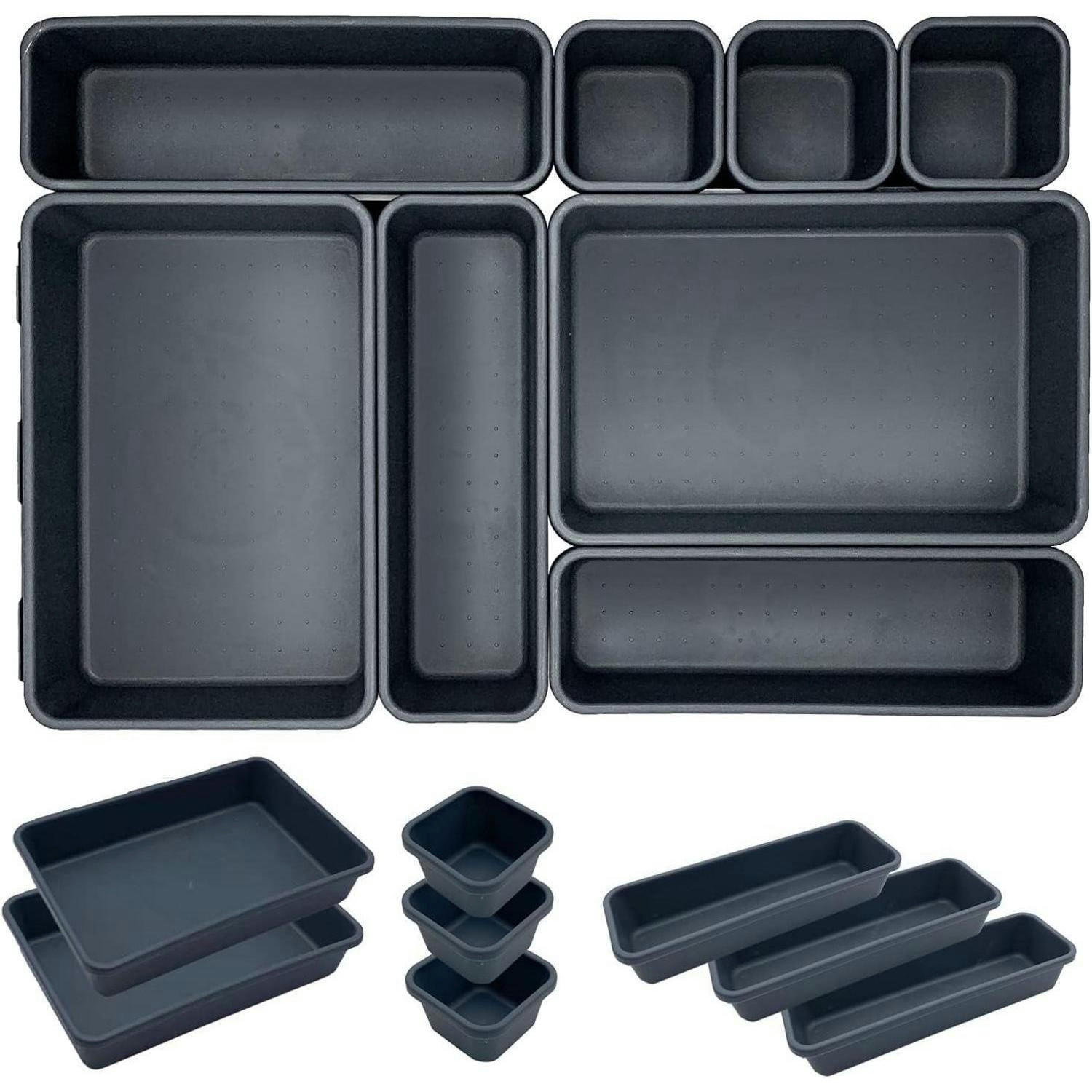 SCHUBLADEN Organizer 8-teiliges Set aus Kunststoff in Grau - Grau, Kunststoff (23.4/2/4.6cm)