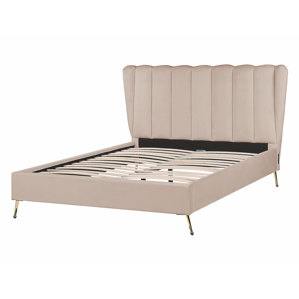 POLSTERBETT 140/200cm Taupe Miribel - Taupe, Textil (140/200cm) - Beliani