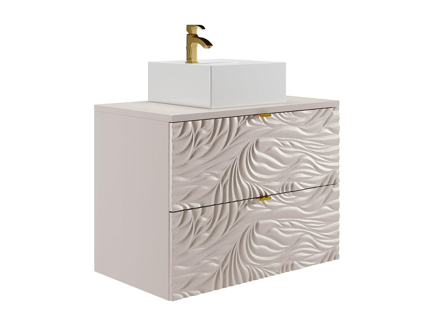 EINZELWASCHTISCH - 80 cm x 46 cm - Holz, Platte - Beige - RINAREL - Beige, Holz (80/60/46cm) - Vente-Unique